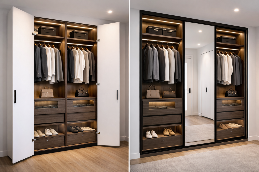 szafa przesuwna na wymiar szafa z drzwiami otwieranymi zabudowa szafy na wymiar