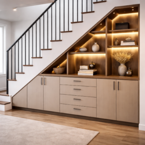 zabudowa pod schodami na wymiar szafki pod schodami zabudowa nowoczesna zabudowa pod schodami